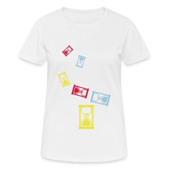 Sanduhr Symbol - Frauen T-Shirt atmungsaktiv - Weiß - Vorne - AI Model Female 172 dark (172cm)