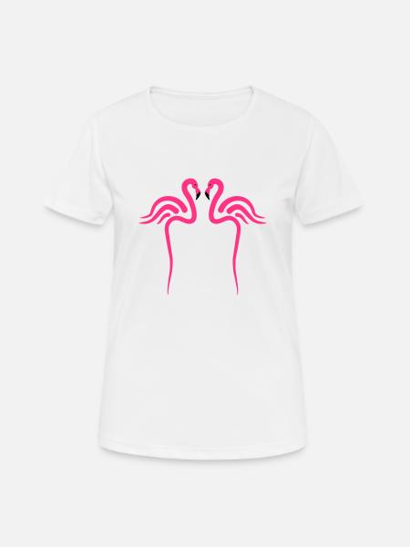 Flamingo, Flamingos - Women's Breathable T-Shirt - white