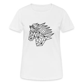 Islandpferdekopf Geometrisch - Frauen T-Shirt atmungsaktiv - Weiß - Vorne - AI Model Female 172 dark (172cm)