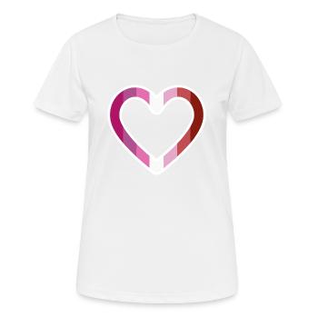 LGBT Herz Lesbisch Lesben Flagge Fahne Pink Lila - Frauen T-Shirt atmungsaktiv - Weiß - Vorne - AI Model Female 172 dark (172cm)