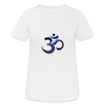 Om - Galaxy - Frauen T-Shirt atmungsaktiv - Weiß - Vorne - AI Model Female 172 dark (172cm)