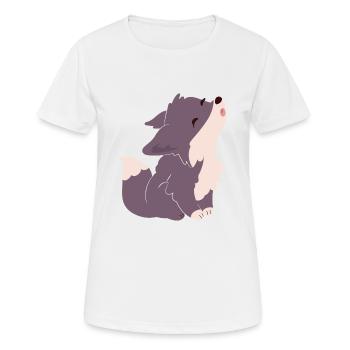 Loup doux - T-shirt respirant Femme - blanc - Devant - AI Model Female 172 dark (172cm)
