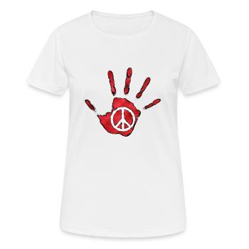peace - T-shirt respirant Femme - blanc - Devant - AI Model Female 172 dark (172cm)