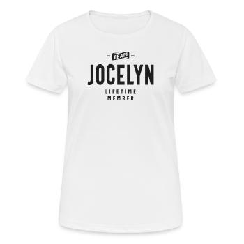 Team Jocelyn Lifetime Member Personalized Name - Women's Breathable T-Shirt - white - Front - AI Model Female 172 dark (172cm)
