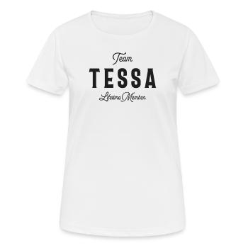 Team Tessa Lifetime Member Personalized Name - Women's Breathable T-Shirt - white - Front - AI Model Female 172 dark (172cm)