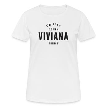 Je fais juste Viviana Things Nom personnalisé - T-shirt respirant Femme - blanc - Devant - AI Model Female 172 dark (172cm)