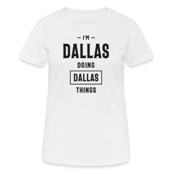 Nom personnalisé Dallas - T-shirt respirant Femme - blanc - Devant - AI Model Female 172 dark (172cm)