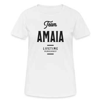Nom personnalisé Amaia - T-shirt respirant Femme - blanc - Devant - AI Model Female 172 dark (172cm)
