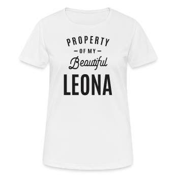Leona Personalized Name - Women's Breathable T-Shirt - white - Front - AI Model Female 172 dark (172cm)