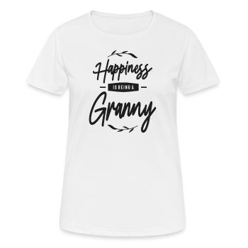 Womens Happiness Is Being a Granny - Women's Breathable T-Shirt - white - Front - AI Model Female 172 dark (172cm)