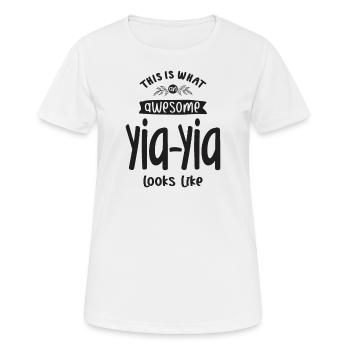 This is What an Awesome Yia-Yia - Women's Breathable T-Shirt - white - Front - AI Model Female 172 dark (172cm)