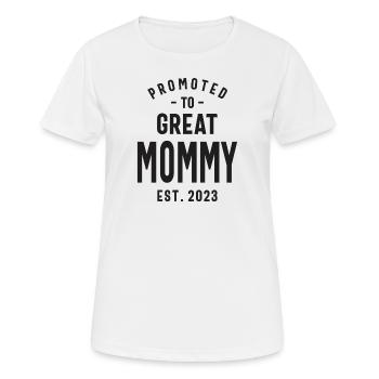 Befördert zur Großen Mama - für Mütter und Omas - Frauen T-Shirt atmungsaktiv - Weiß - Vorne - AI Model Female 172 dark (172cm)