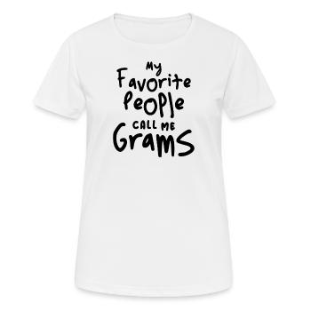 My Favorite People Call Me Grams Funny Grandma - Women's Breathable T-Shirt - white - Front - AI Model Female 172 dark (172cm)