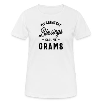My Greatest Blessings Call Me Grams Funny Grandma - Women's Breathable T-Shirt - white - Front - AI Model Female 172 dark (172cm)