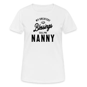 My Greatest Blessings Call Me Nanny - Mother's Day - Women's Breathable T-Shirt - white - Front - AI Model Female 172 dark (172cm)