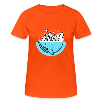 sur la baleine - T-shirt respirant Femme - orange néon - Devant - AI Model Female 172 dark (172cm)