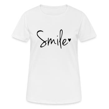 Lachen Smile - Frauen T-Shirt atmungsaktiv - Weiß - Vorne - AI Model Female 172 dark (172cm)