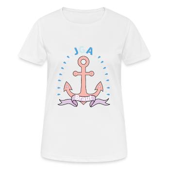 Hafen der Ehe JGA - Braut - Frauen T-Shirt atmungsaktiv - Weiß - Vorne - AI Model Female 172 dark (172cm)