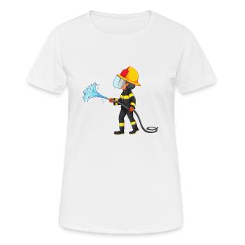 Firefighter fireman water hose hero hero - Women's Breathable T-Shirt - white - Front - AI Model Female 172 dark (172cm)