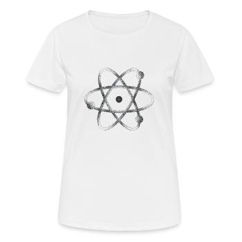 atom - Frauen T-Shirt atmungsaktiv - Weiß - Vorne - AI Model Female 172 dark (172cm)