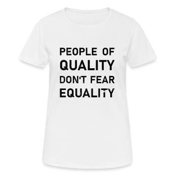 Les gens ont la qualité - T-shirt respirant Femme - blanc - Devant - AI Model Female 172 dark (172cm)