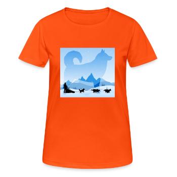 chiens de traineau - T-shirt respirant Femme - orange néon - Devant - AI Model Female 172 dark (172cm)