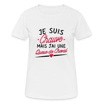 je suis chauve - T-shirt respirant Femme - blanc - Devant - AI Model Female 172 dark (172cm)