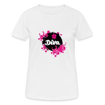 Diva Statement #Diva Design by KunterbuntBerlin - Frauen T-Shirt atmungsaktiv - Weiß - Vorne - AI Model Female 172 dark (172cm)