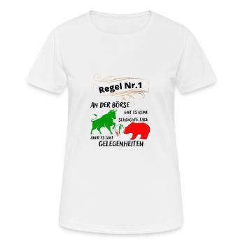 Bulle und Bär die Tiere der Börse und der Aktien - Frauen T-Shirt atmungsaktiv - Weiß - Vorne - AI Model Female 172 dark (172cm)