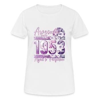 1953 Born birthday woman - Women's Breathable T-Shirt - white - Front - AI Model Female 172 dark (172cm)
