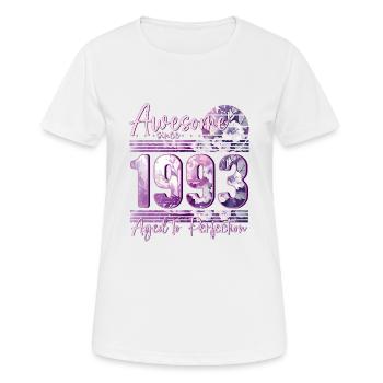 1993 Born birthday woman - Women's Breathable T-Shirt - white - Front - AI Model Female 172 dark (172cm)