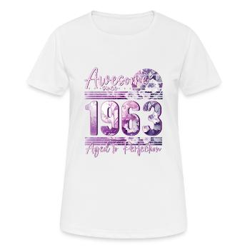 1963 Born birthday woman - Women's Breathable T-Shirt - white - Front - AI Model Female 172 dark (172cm)