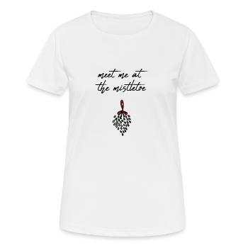 Wir treffen uns am Mistelzweig Xmas / Geschenk - Frauen T-Shirt atmungsaktiv - Weiß - Vorne - AI Model Female 172 dark (172cm)