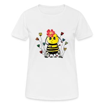 Abeilles rigolos - T-shirt respirant Femme - blanc - Devant - AI Model Female 172 dark (172cm)