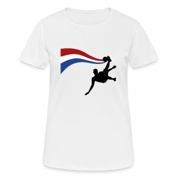 Maillot de foot néerlandais - T-shirt respirant Femme - blanc - Devant - AI Model Female 172 dark (172cm)