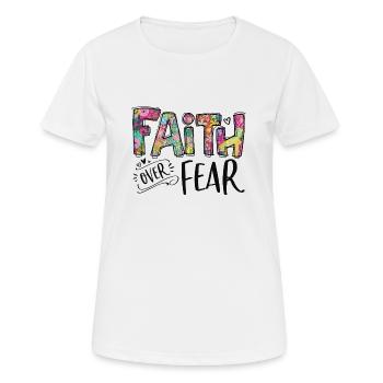 La foi sur la peur - T-shirt respirant Femme - blanc - Devant - AI Model Female 172 dark (172cm)