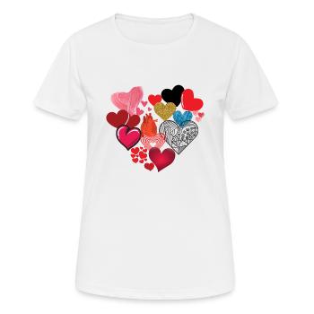 Hearts - Women's Breathable T-Shirt - white - Front - AI Model Female 172 dark (172cm)