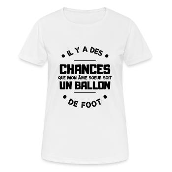 Football - mon âme soeur est un ballon de foot - T-shirt respirant Femme - blanc - Devant - AI Model Female 172 dark (172cm)