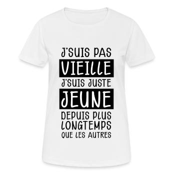 Vieille Moi ? Pas Du Tout Cadeau Maman Mamie - T-shirt respirant Femme - blanc - Devant - AI Model Female 172 dark (172cm)