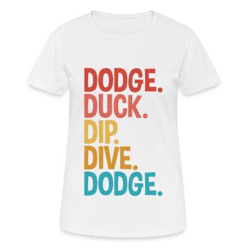 Canard, plongeon, plongée pour joueur de ballon chasseur Unique - T-shirt respirant Femme - blanc - Devant - AI Model Female 172 dark (172cm)