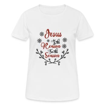 Jesus is the reason for the season - Women's Breathable T-Shirt - white - Front - AI Model Female 172 dark (172cm)
