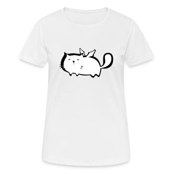 ange chat potelé mignon avec des ailes d'ange enfants - T-shirt respirant Femme - blanc - Devant - AI Model Female 172 dark (172cm)