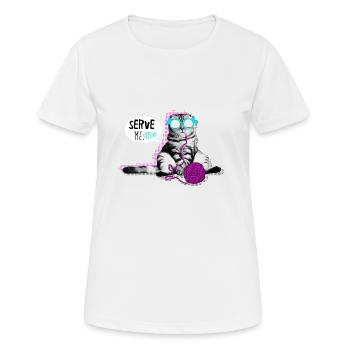 smart cat - Women's Breathable T-Shirt - white - Front - AI Model Female 172 dark (172cm)
