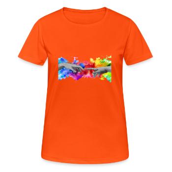 Michi Mode Trend Style Cool - Women's Breathable T-Shirt - neon orange - Front - AI Model Female 172 dark (172cm)