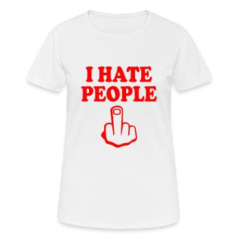 I hate people - T-shirt respirant Femme - blanc - Devant - AI Model Female 172 dark (172cm)