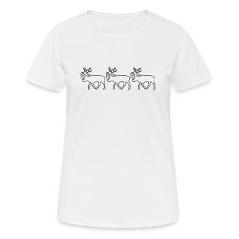 Caribou - Reindeer- xmas - T-shirt respirant Femme - blanc - Devant - AI Model Female 172 dark (172cm)