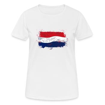 Holland Flag - Frauen T-Shirt atmungsaktiv - Weiß - Vorne - AI Model Female 172 dark (172cm)