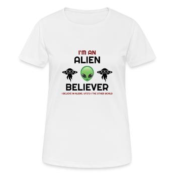 Es dreht sich alles um die Aliens, Aliens, Aliens Hoodies, - Frauen T-Shirt atmungsaktiv - Weiß - Vorne - AI Model Female 172 dark (172cm)