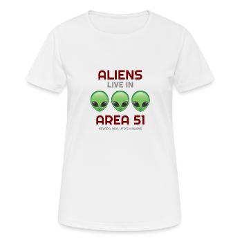 Es dreht sich alles um die Aliens, Aliens, Aliens Hoodies, - Frauen T-Shirt atmungsaktiv - Weiß - Vorne - AI Model Female 172 dark (172cm)