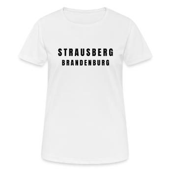 Strausberg Brandenburg - Frauen T-Shirt atmungsaktiv - Weiß - Vorne - AI Model Female 172 dark (172cm)